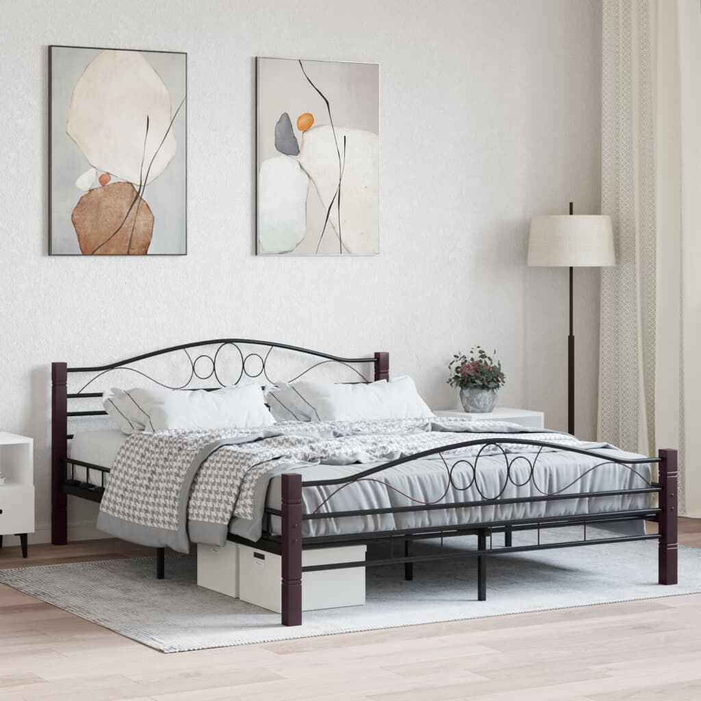 Sturdy black outlet metal bed frame