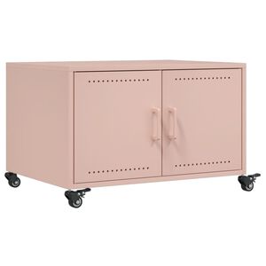 vidaXL Coffee Table Pink 68x50x43.5 cm Steel