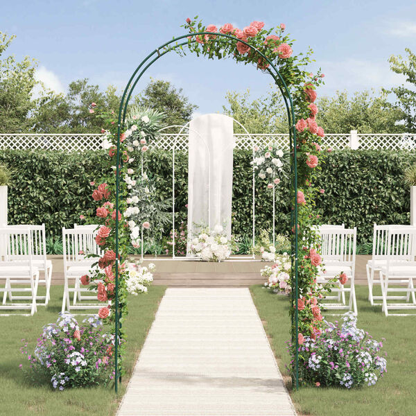 vidaXL Garden Arch Floral Green 115 x 37 x 231 cm