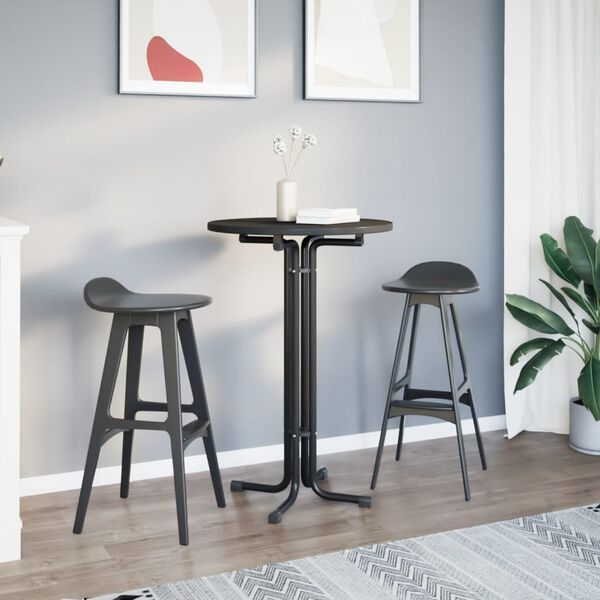 vidaXL Bar Table Black &Oslash;70x110 cm Engineered Wood and Steel