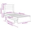 vidaXL Storage Bed with Drawer Grey Sonoma 90 x 190 cm Engineered Wood