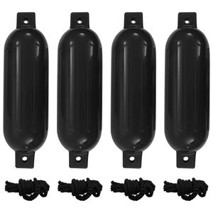 vidaXL Boat Fenders 4 pcs Black &Oslash; 14x50 cm PVC
