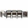 vidaXL Garden Dining Set 9 pcs Brown Powder-Coated Steel