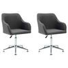 vidaXL Swivel Dining Chairs 2 pcs Dark Grey Fabric