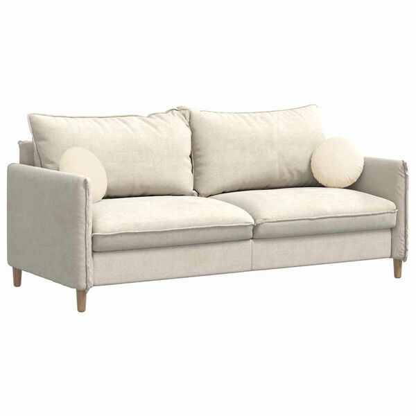 vidaXL Seat Cushions 2 pcs Cream Ø 30 cm Corduroy Fabric