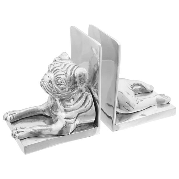 vidaXL Bookends 2 pcs Silver 12 x 15 x 18 cm Aluminium