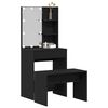 vidaXL LED Dressing Table Set 2 pcs Black Oak Engineered Wood
