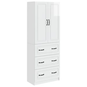 vidaXL Cabinet Set 2 pcs High Gloss White 66 x 34.5 x 87 cm