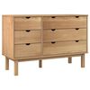 vidaXL Drawer Cabinet"OTTA" 111x43x73,5 cm Solid Wood Pine