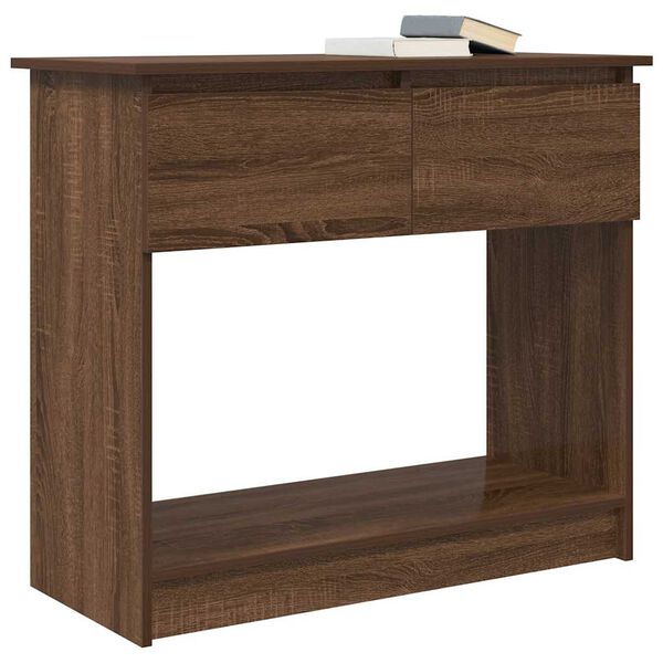 vidaXL Console Table with Drawers Brown Oak 85.5x38.5x74.5 cm