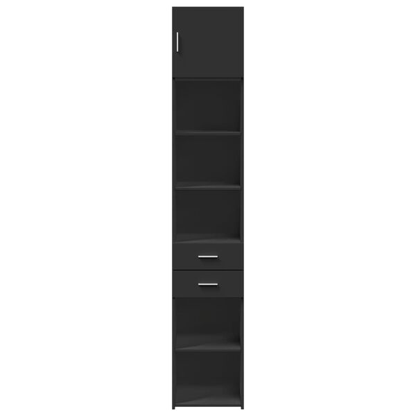 vidaXL Slim Storage Cabinet Black 40x42.5x225 cm Engineered Wood