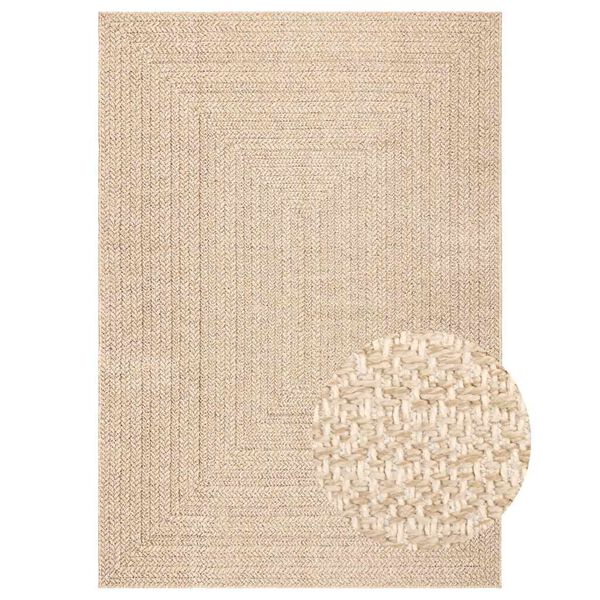 vidaXL Rug ZIZUR Beige 200x290 cm Jute Look Indoor and Outdoor