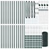 vidaXL Fence with Post Green 0.4 x 50 m Steel and PVC