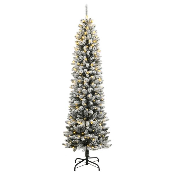 vidaXL Artificial Christmas Tree 300 LEDs and Flocked Snow 180 cm