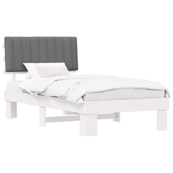 vidaXL Bed Frame with Upholstered Headboard Light Grey 100 x 200 cm
