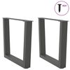 vidaXL Coffee Table Legs V-Shape 2 pcs Anthracite 60x(42-43.3) cm Steel