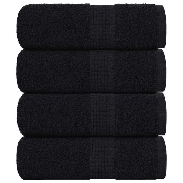 vidaXL Guest Towels "FROGN" 4 pcs Black 30x50 cm 360 gsm