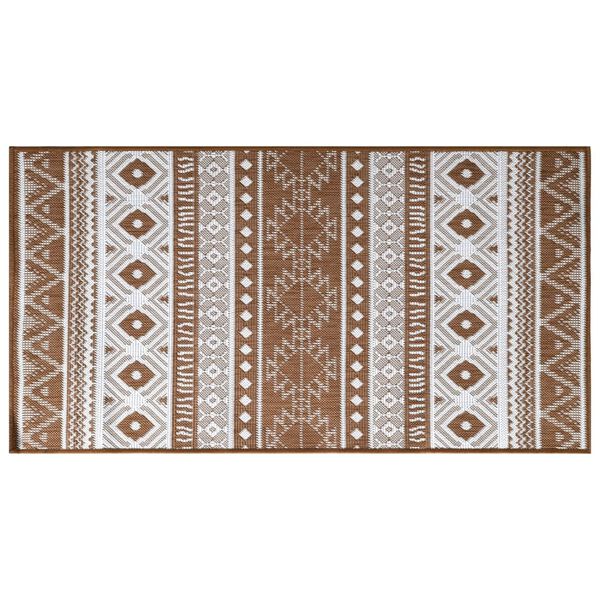 vidaXL Outdoor Rug Brown and White 80x150 cm Reversible Design