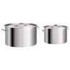 vidaXL 2 Piece Stock Pot Set 58/32 L Stainless Steel