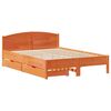 vidaXL Bed Frame without Mattress Wax Brown 140x190 cm Solid Wood Pine