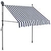 vidaXL Retractable Awning | Blue and White | Polyester with PU Coating, Steel