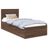 vidaXL Bed Frame with Headboard Brown Oak 120 x 200 cm Engineered Wood