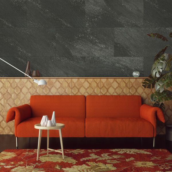 Grosfillex Wallcovering Tile Gx Wall+ 11pcs Stone 30x60cm Black
