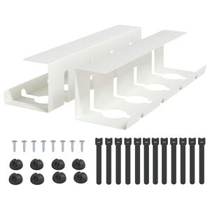vidaXL Under Desk Cable Management Tray 2 pcs White 43 x 12 x 10 cm