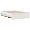 vidaXL Bed Frame without Mattress with Drawers White 150x200 cm King Size Solid Wood Pine