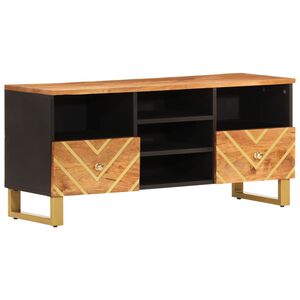 vidaXL TV Cabinet Brown and Black 100x33.5x46 cm Solid Wood Mango
