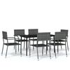vidaXL 7 Piece Garden Dining Set Grey