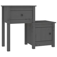vidaXL Bedside Cabinet Grey 79.5x38x65.5 cm Solid Wood Pine