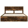 vidaXL Bed Frame Smoked Oak 180 x 200 cm Solid Pine Wood