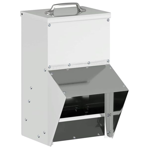 vidaXL Chicken Feeder Silver 20 x 25 x35 cm Galvanised Steel