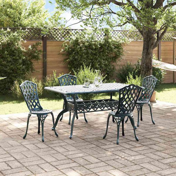 vidaXL Garden Dining Set 5 pcs Green Aluminium