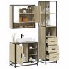 vidaXL 3 Piece Bathroom Furniture Set Sonoma Oak Engineered Wood