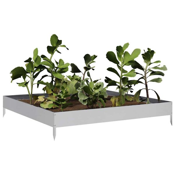 vidaXL Garden Raised Bed 100x100x18.5 cm Galvanised Steel