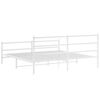 vidaXL Metal Bed Frame without Mattress with Footboard&nbsp;White 193x203cm