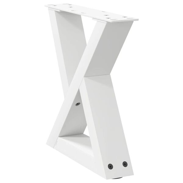 vidaXL Coffee Table Legs 2 pcs White 40x(30-31.3) cm Steel