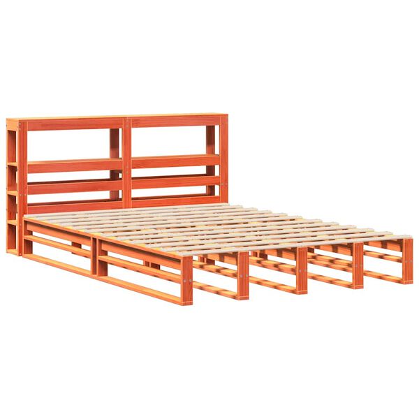 vidaXL Bed Frame without Mattress Wax Brown 135x190 cm Double Solid Wood Pine