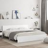 vidaXL Bed Frame with LED without Mattress White 200x200 cm