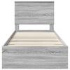 vidaXL Bed Frame with Drawer Grey Sonoma 90 x 190 cm Engineered Wood