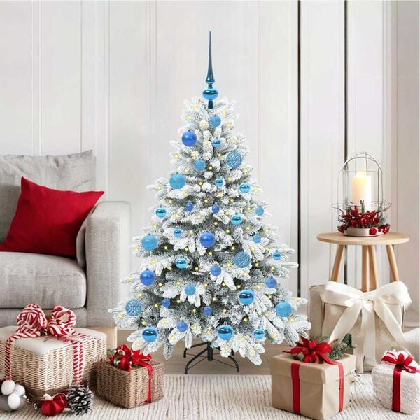 vidaXL Artificial Christmas Tree with 150 LEDs White 120 cm PE and PVC