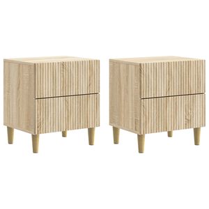 vidaXL Bedside Cabinet with Drawer 2 pcs Sonoma Oak 43 x 34.5 x 48 cm