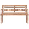 vidaXL Batavia Bench 120 cm White Wash Solid Teak Wood