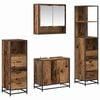 vidaXL Bathroom Furniture Set with Door 4 pcs Old Wood Engineered Wood