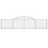vidaXL Arched Gabion Baskets 20 pcs 300x30x60/80 cm Galvanised Iron