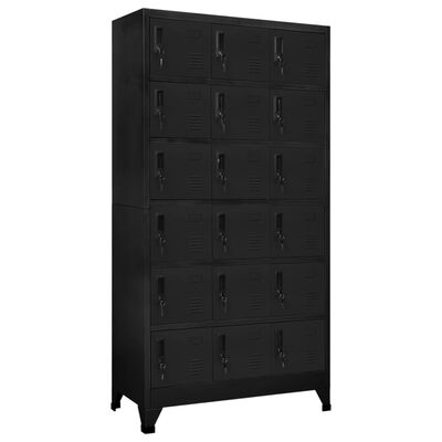 vidaXL Locker Cabinet Black 90x40x180 cm Steel