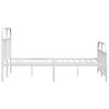 vidaXL Metal Bed Frame without Mattress with Footboard White 140x190cm