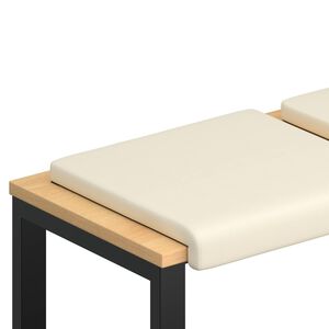 vidaXL Bench Cushion 2 pcs Textured Velvet Cream Depth 35 cm